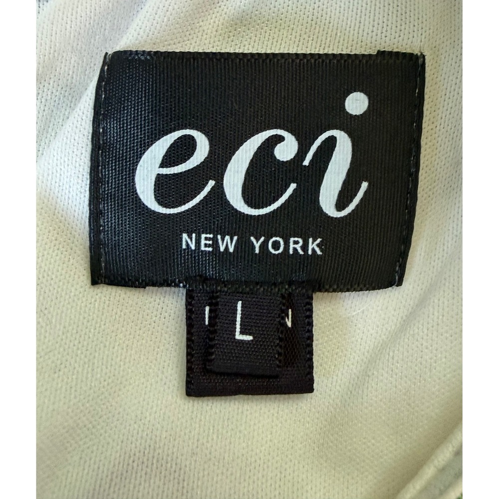 ECI New York Embroidered Floral Sleeveless Shift Dress White Rose Size Large - Picture 6 of 7